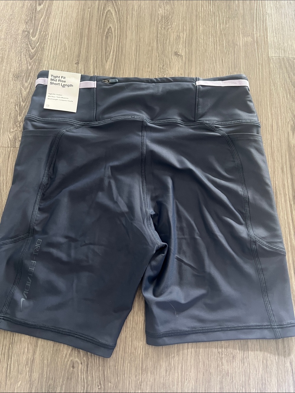 Nike Women's Purple Bike Shorts with Lavender Drawstring Pockets And Zipper - Picture 7 of 10